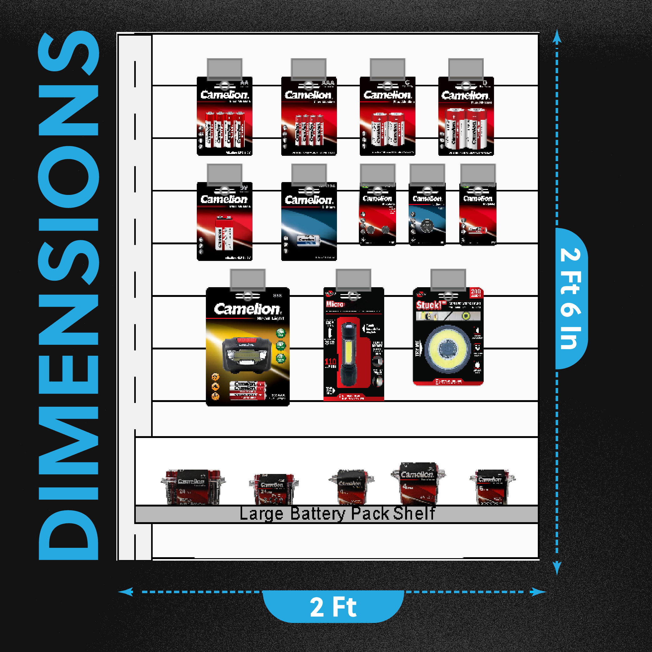 12 SKU Hook + 5 SKU Shelf Small Planogram Kit