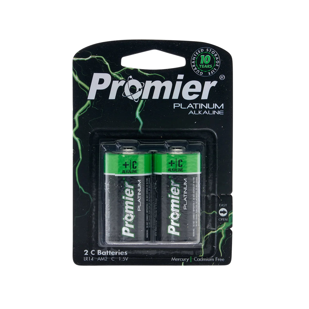 Promier C Platinum Alkaline Batteries Blister 2Pk