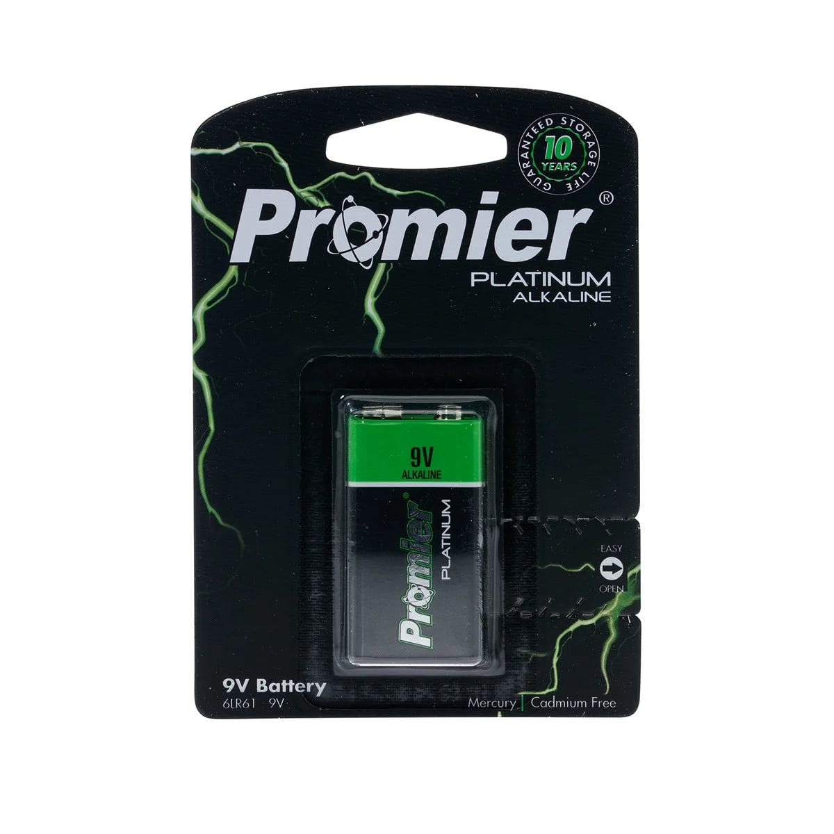 Promier 9V Platinum Alkaline Batteries Blister 1Pk
