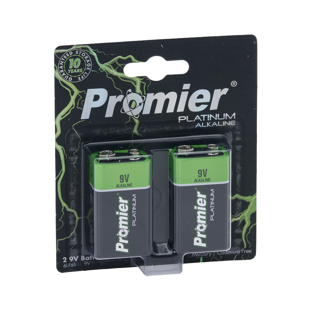 Promier 9V Platinum Alkaline Batteries Blister 2Pk