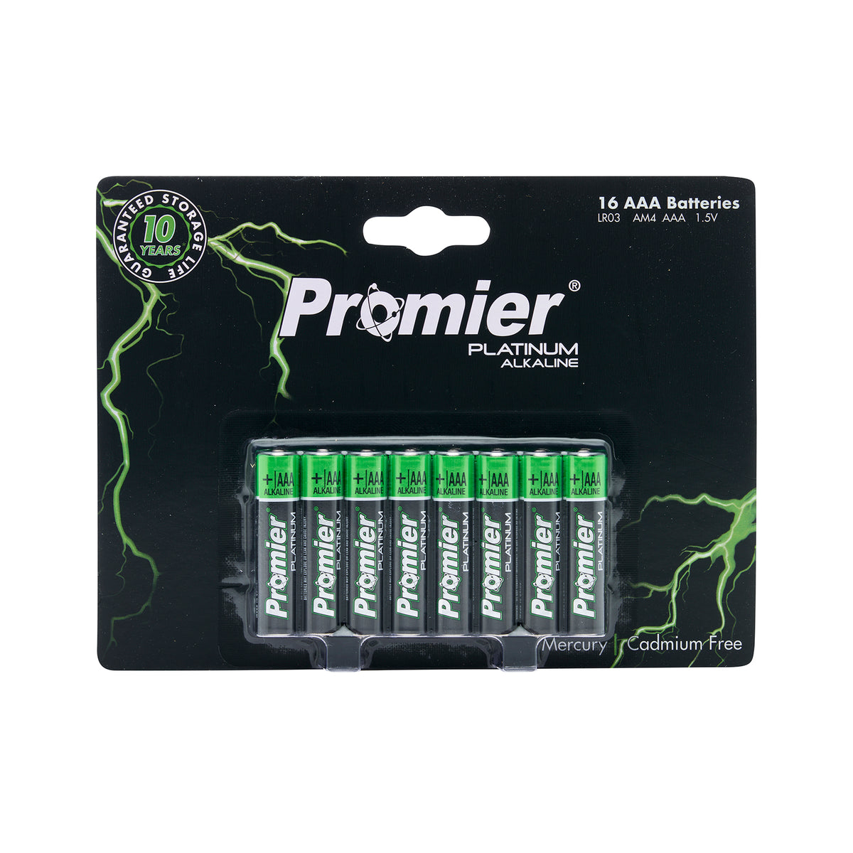 Promier AAA Platinum Alkaline Batteries Blister 16Pk
