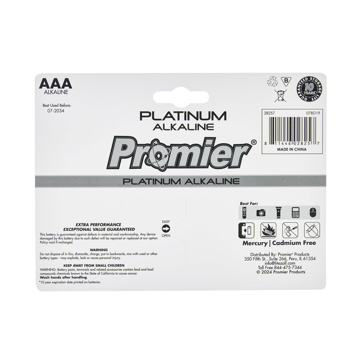 Promier AAA Platinum Alkaline Batteries Blister 16Pk