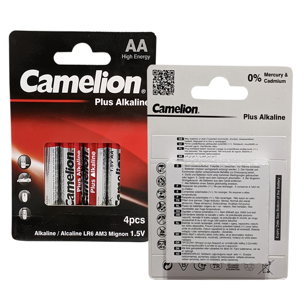 Camelion AA Plus Alkaline Batteries Eco Blister 4Pk