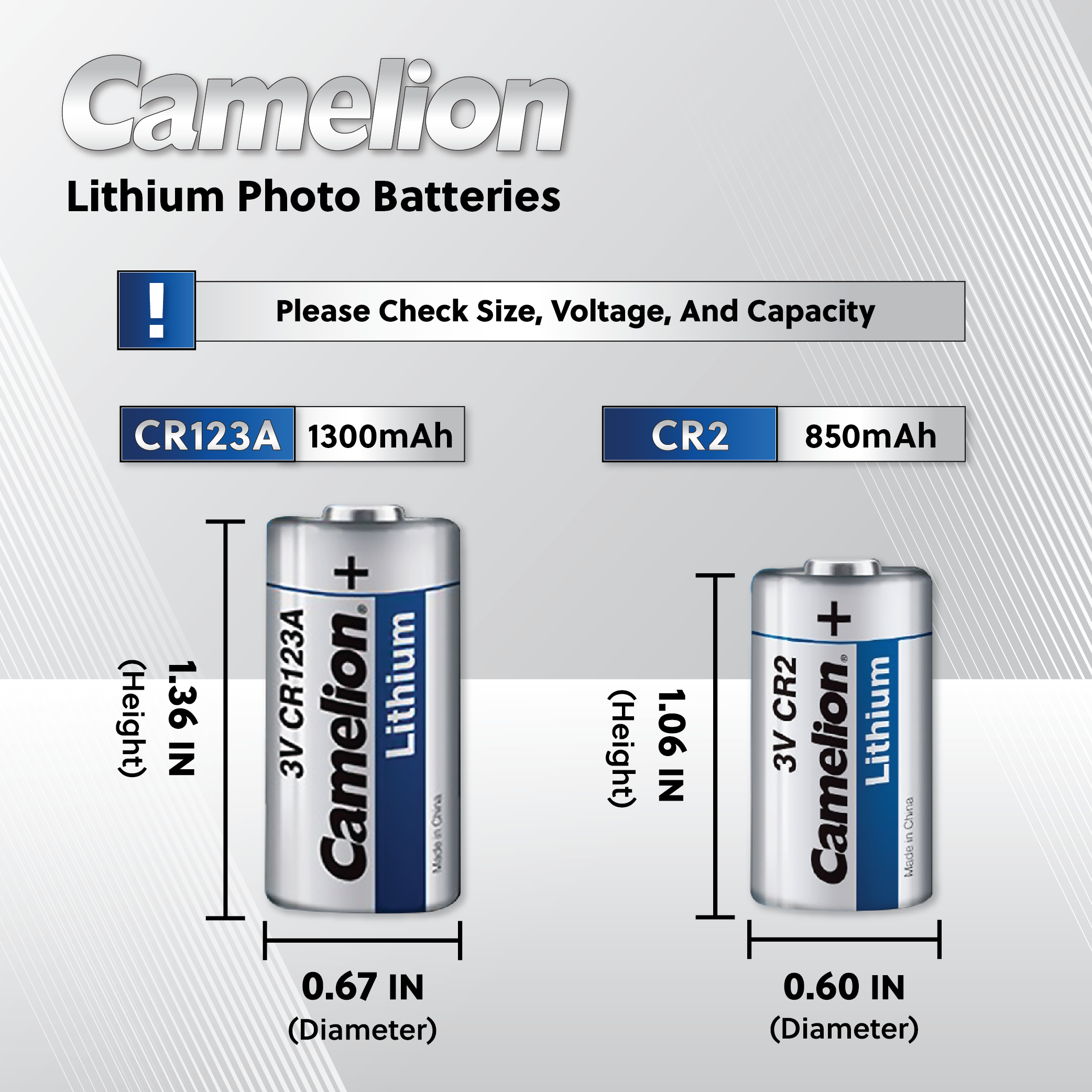 DROP SHIP: Camelion CR2 3V Lithium Primary Specialty Cell 4 Pack (4 x 1Pc Packs) - Non Rechargeable