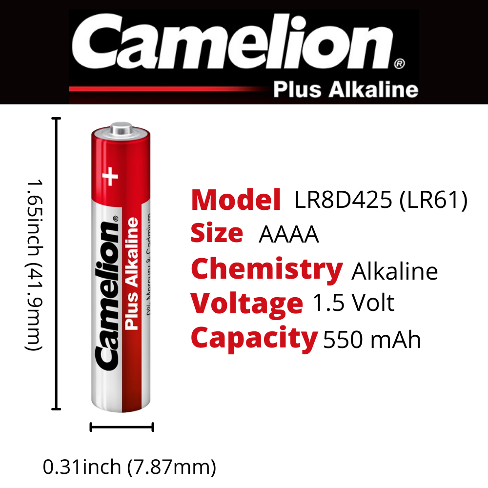 Camelion AAAA Plus Alkaline Batteries 2Pk