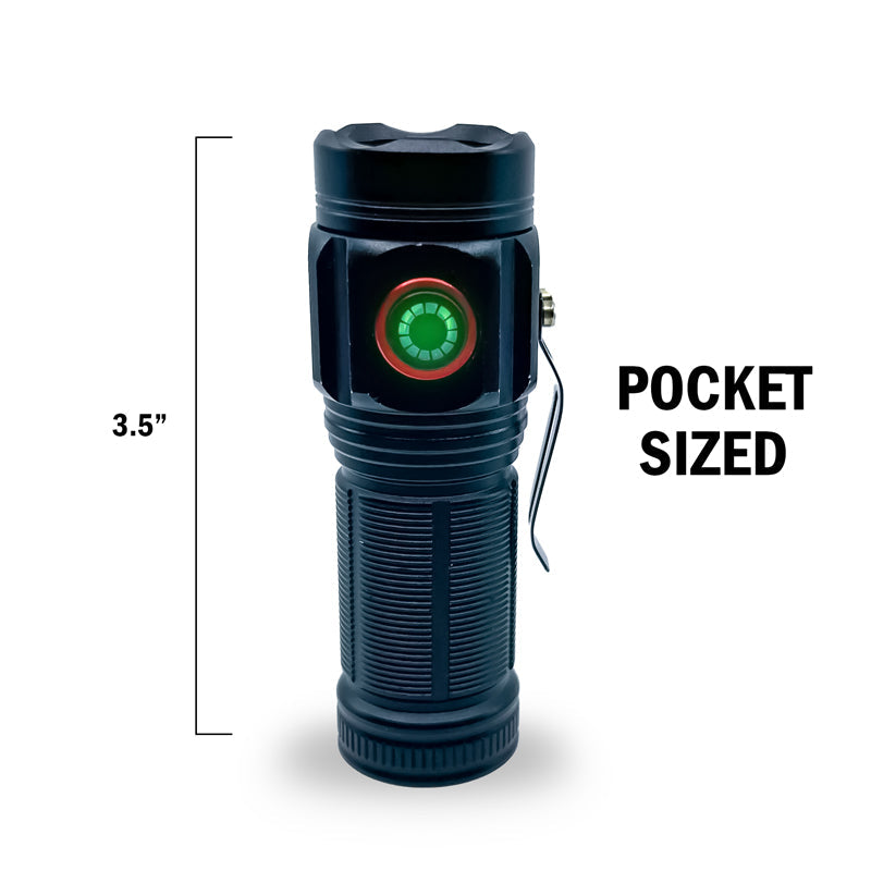Flipo Tactical 1500 Lumen Rechargeable Mini Flashlight | 8 Pc Display