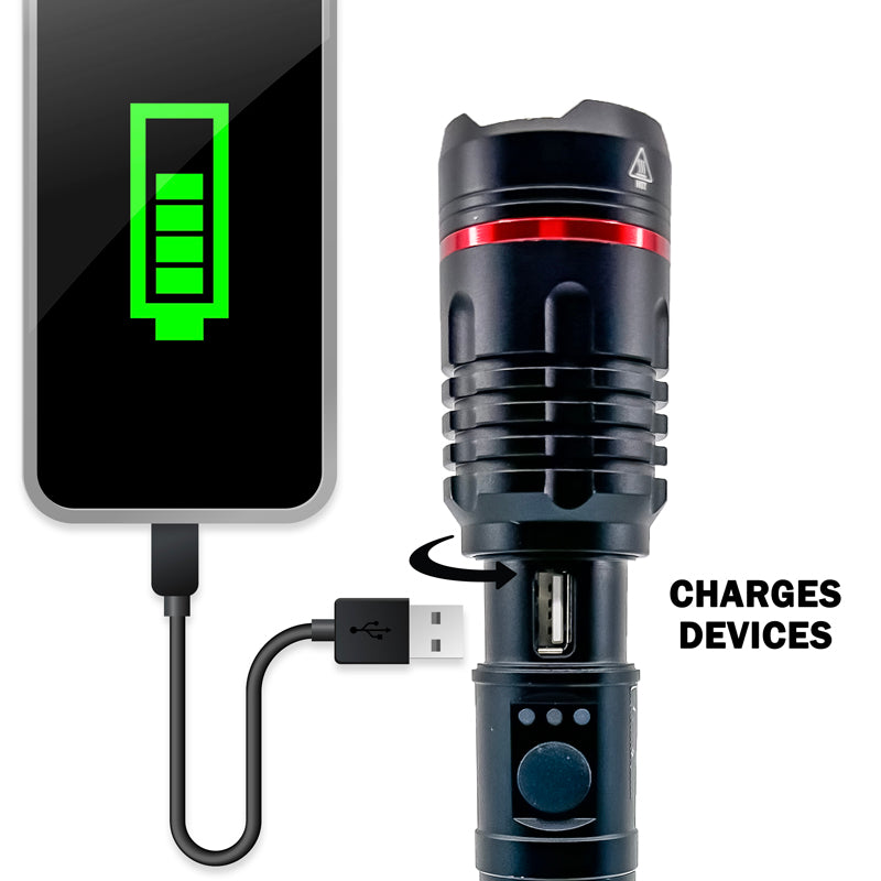 Flipo Tactical 4000 Lumen Rechargeable Flashlight 6 PC Display