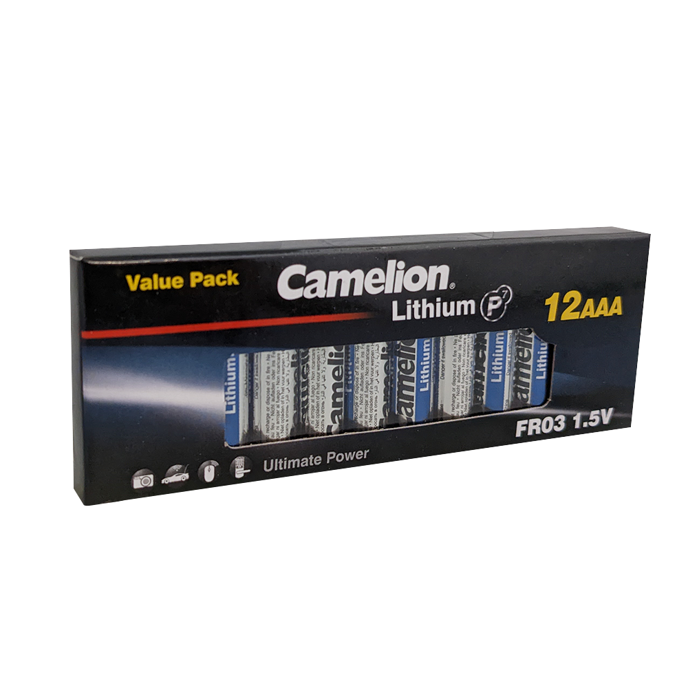 Camelion AAA P7 Lithium Primary 12pk Retail & Shipping Box - Non Rechargeable