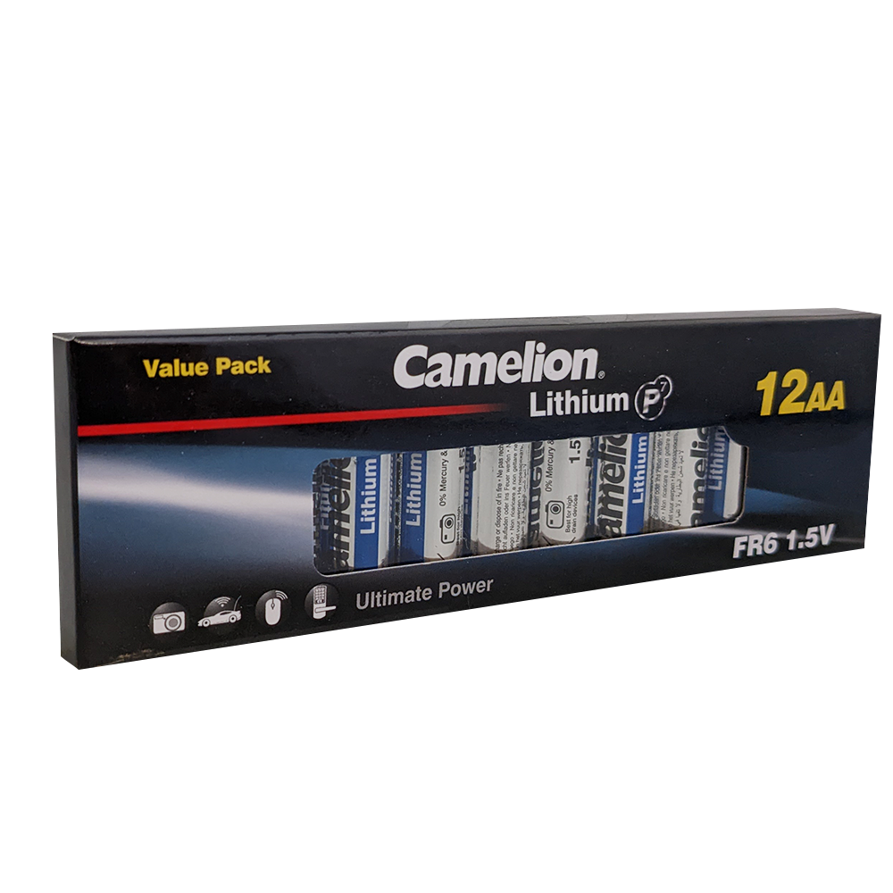 Camelion AA P7 Lithium Primary 12pk Retail & Shipping Box - Non Rechargeable