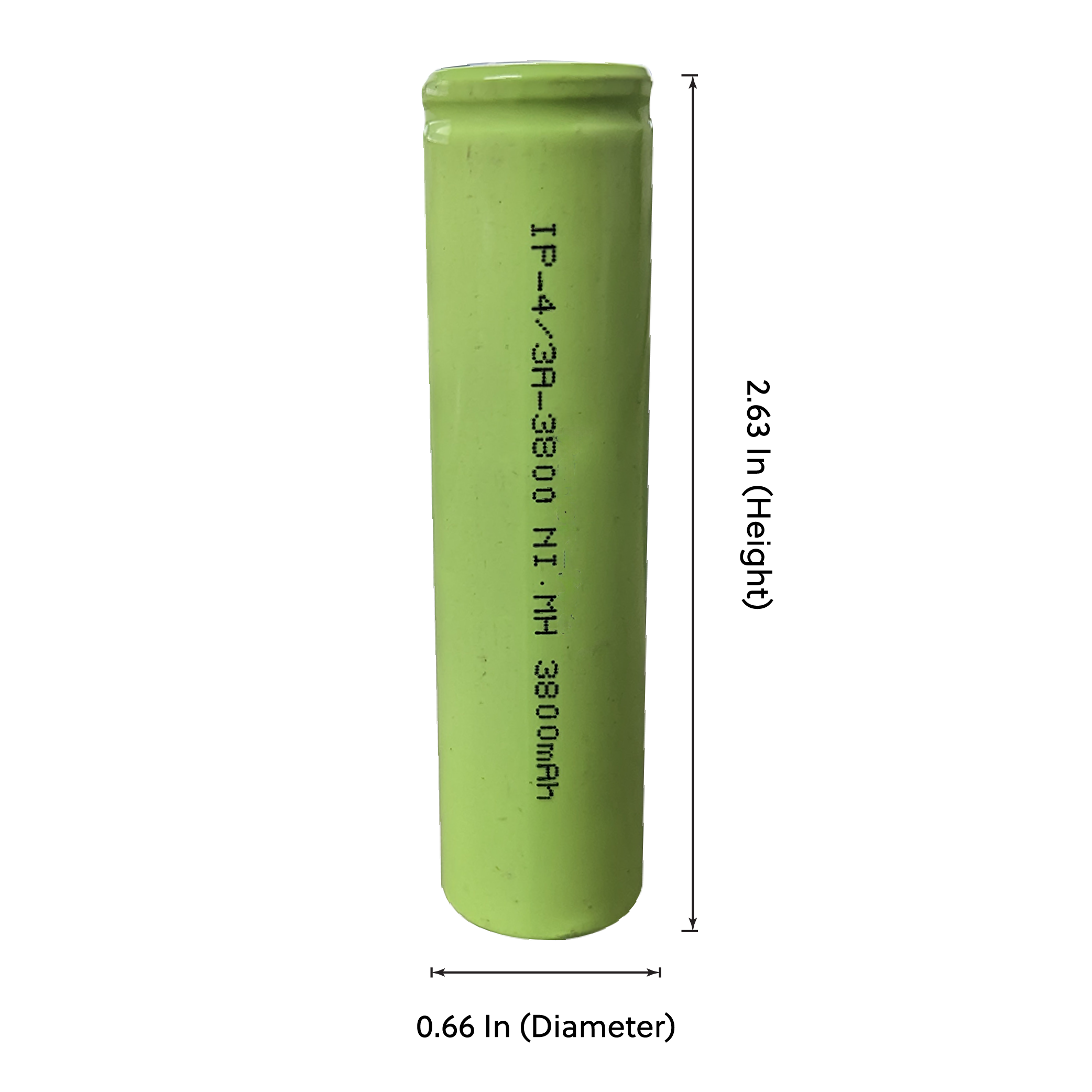 IP Power 4/3 A Ni-MH 1.2V 3800mAh Rechargeable Flat Top Battery Bulk