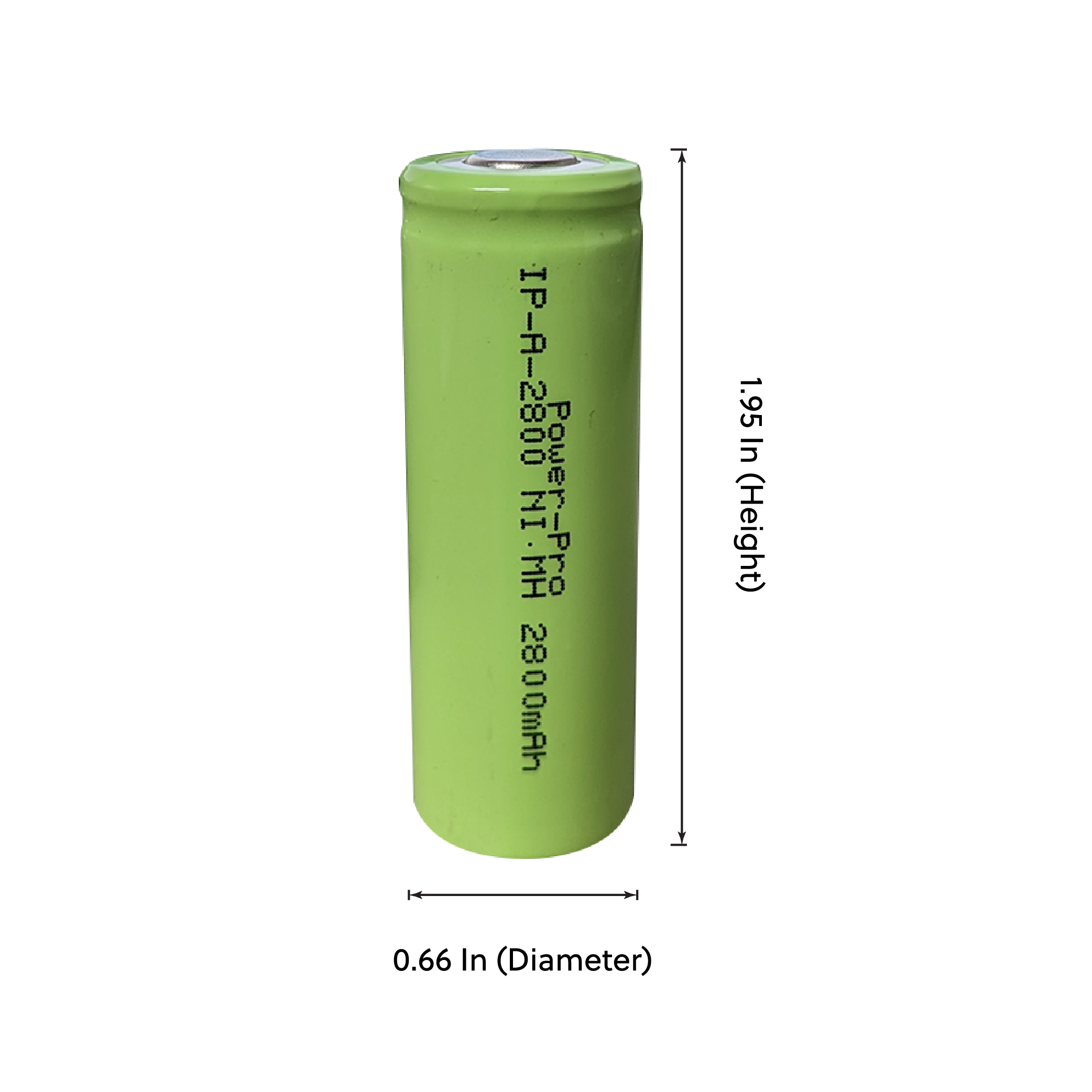 IP Power A Ni-Mh 1.2V 2800mAh Rechargeable Flat Top Battery Bulk