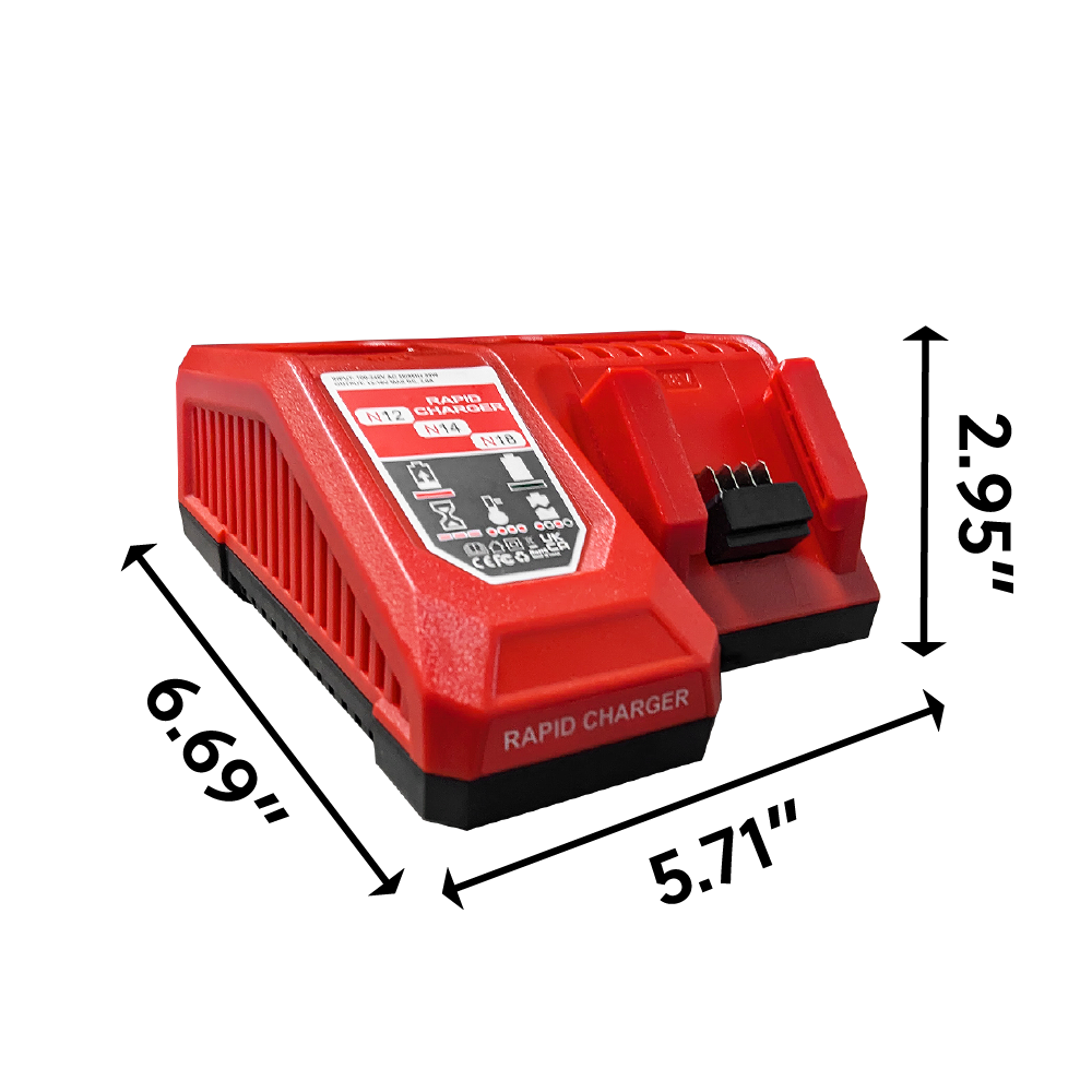 Drill Pack Charger: Compatible For Milwaukee 12V / 14V / 18V 3A Li-Ion Drill Pack Battery