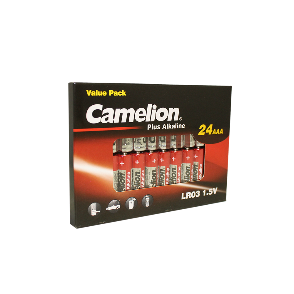 Camelion AAA Plus Alkaline 24Pk Cardboard Box Counter Display Of 20
