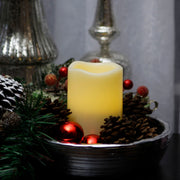 Pacific Accents Resin Flameless 3 x 4.75 Pillar Candle With Melted Top