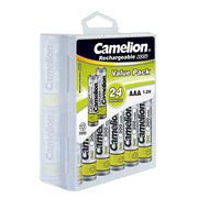 Camelion AAA Ni-Cd 1.2V 300mAh Rechargeable Battery Hard Plastic Case 24Pk