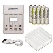 Camelion AAA Always Ready Ni-Mh  1.2V Rechargeable Battery 8Pk + Charger Bundle
