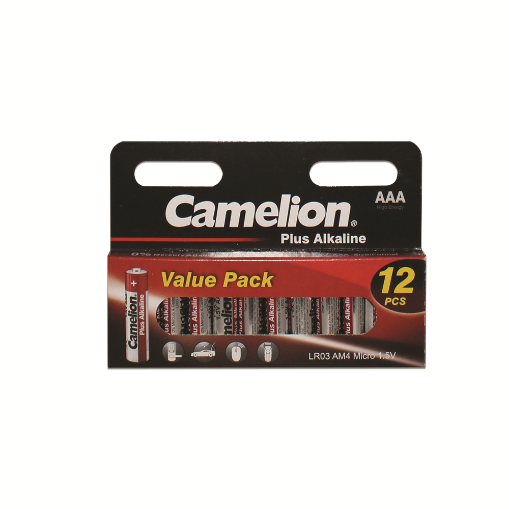 Camelion AAA Plus Alkaline Batteries Hangable Box 12Pk