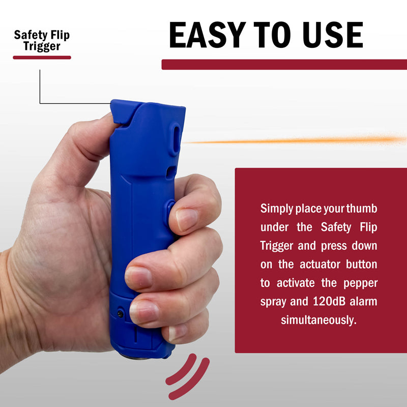 Flipo Defy 3-in-1 Pepper Spray With Alarm & Flashlight | Retail Blister