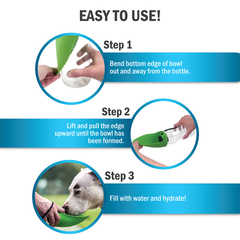 Flipo Fold-A-Bowl Portable Pet Water Bottle & Bowl