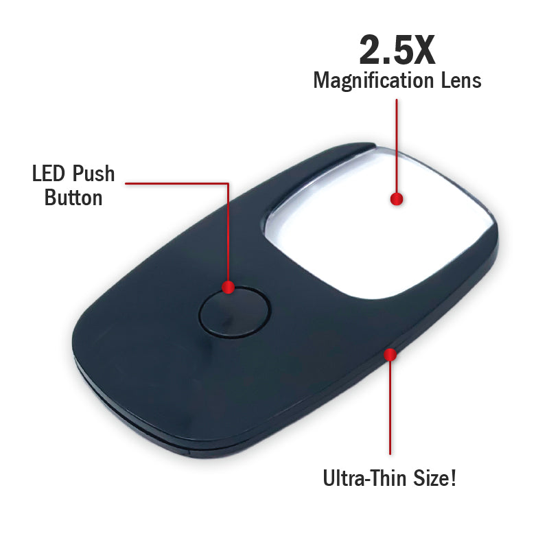 Flipo Pocket Zoom | Mini Magnifier With LED Light 18 Piece Display