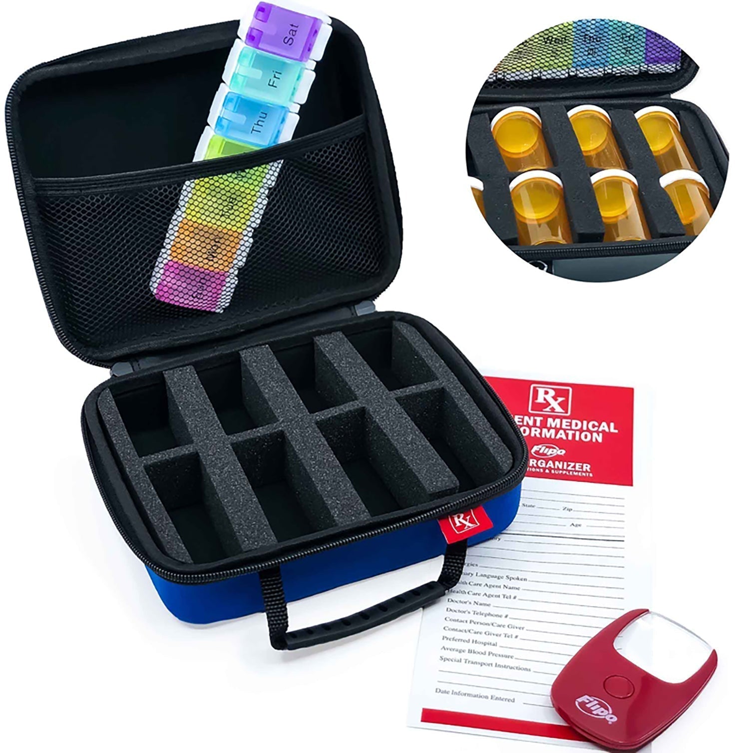 Flipo Small RX Organizer | For Prescriptions & Supplements