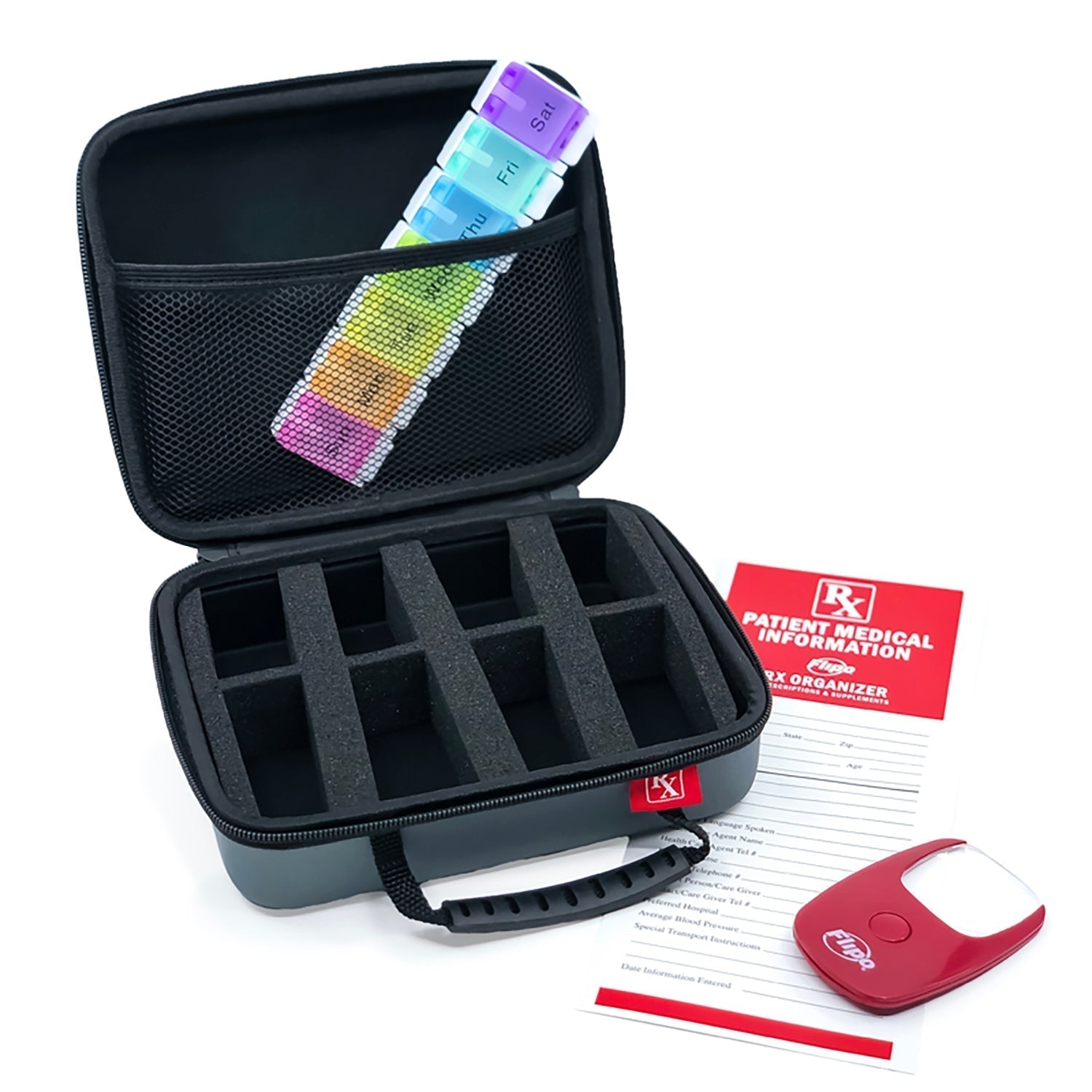 Flipo Small RX Organizer | For Prescriptions & Supplements