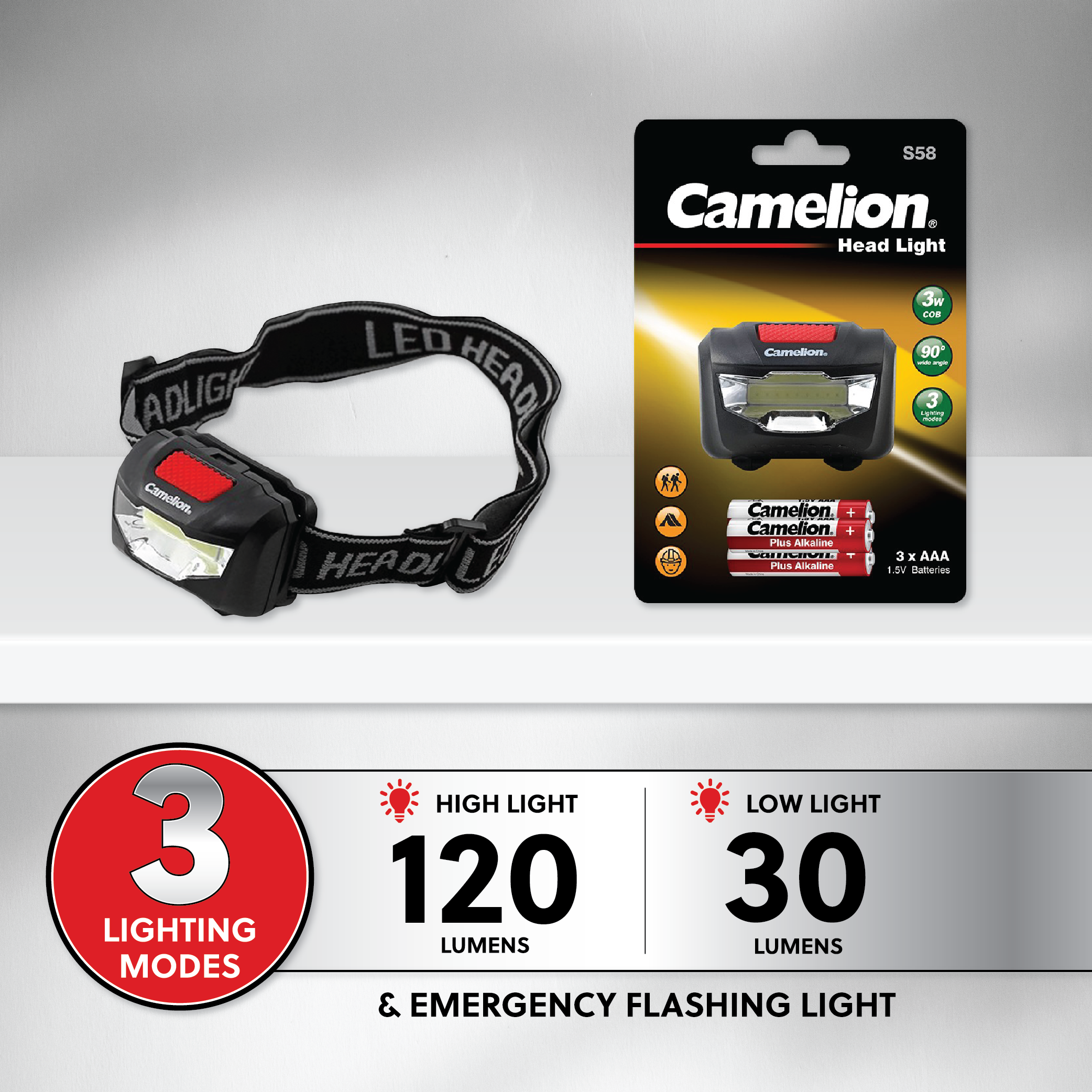 Camelion S58 COB LED Head Lamp