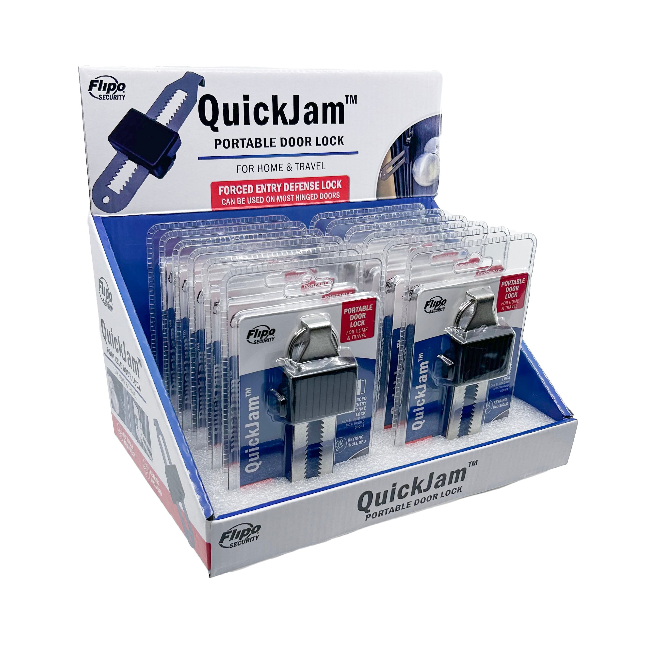 Flipo QuickJam™ Universal Portable Door Blocker | 12 PC Display