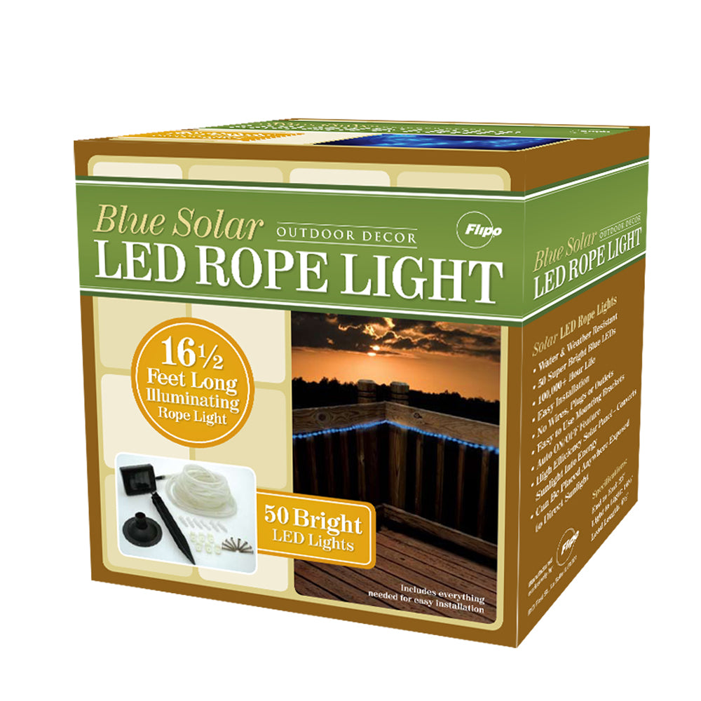 Flipo 50 LED Blue Solar Rope Light
