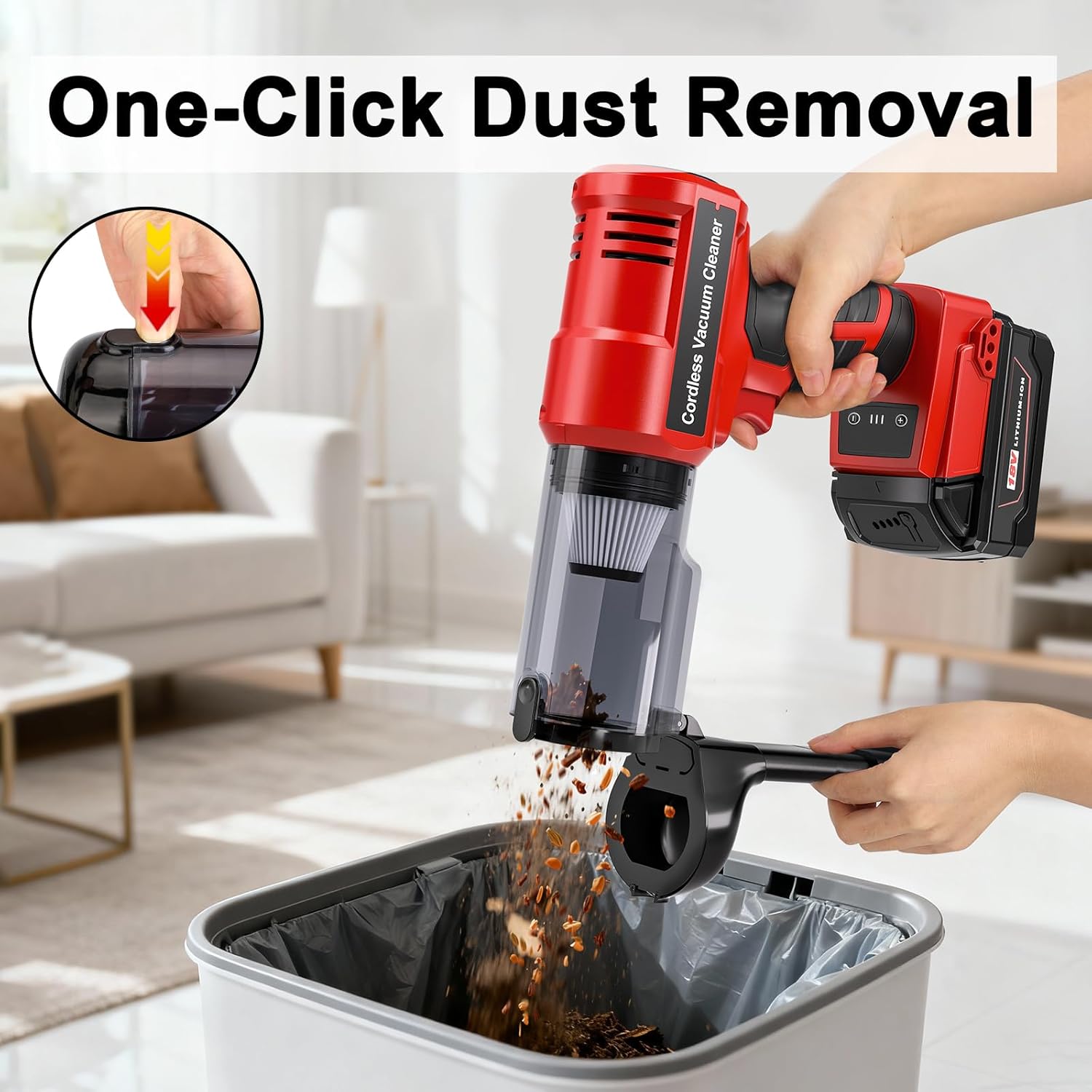Portable Cordless Handheld Vacuum Cleaner - Battery Not Included - Compatible With Milwaukee M18 18V Battery