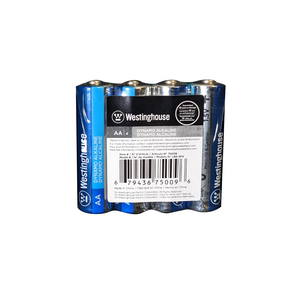Westinghouse AA Dynamo Alkaline Shrink Wrap Pack of 4