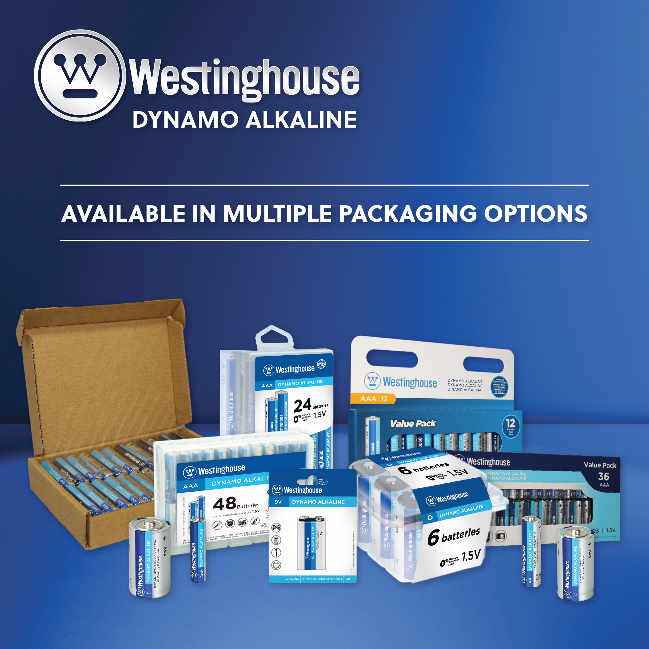 Westinghouse AA Dynamo Alkaline Cardboard Box of 24