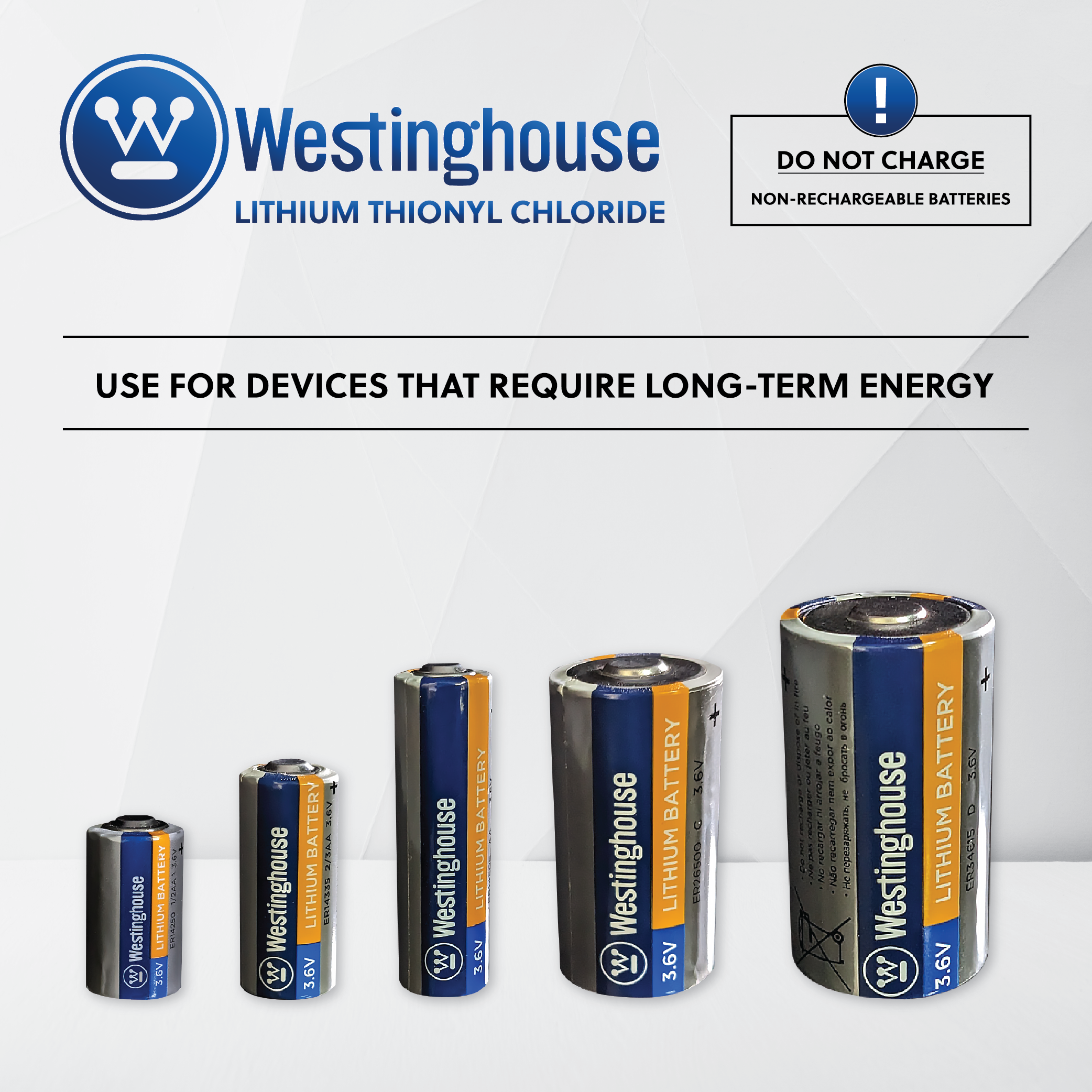 Westinghouse ER34615 D size 3.6V Lithium Primary Battery for Specialized Devices - Non Rechargeable