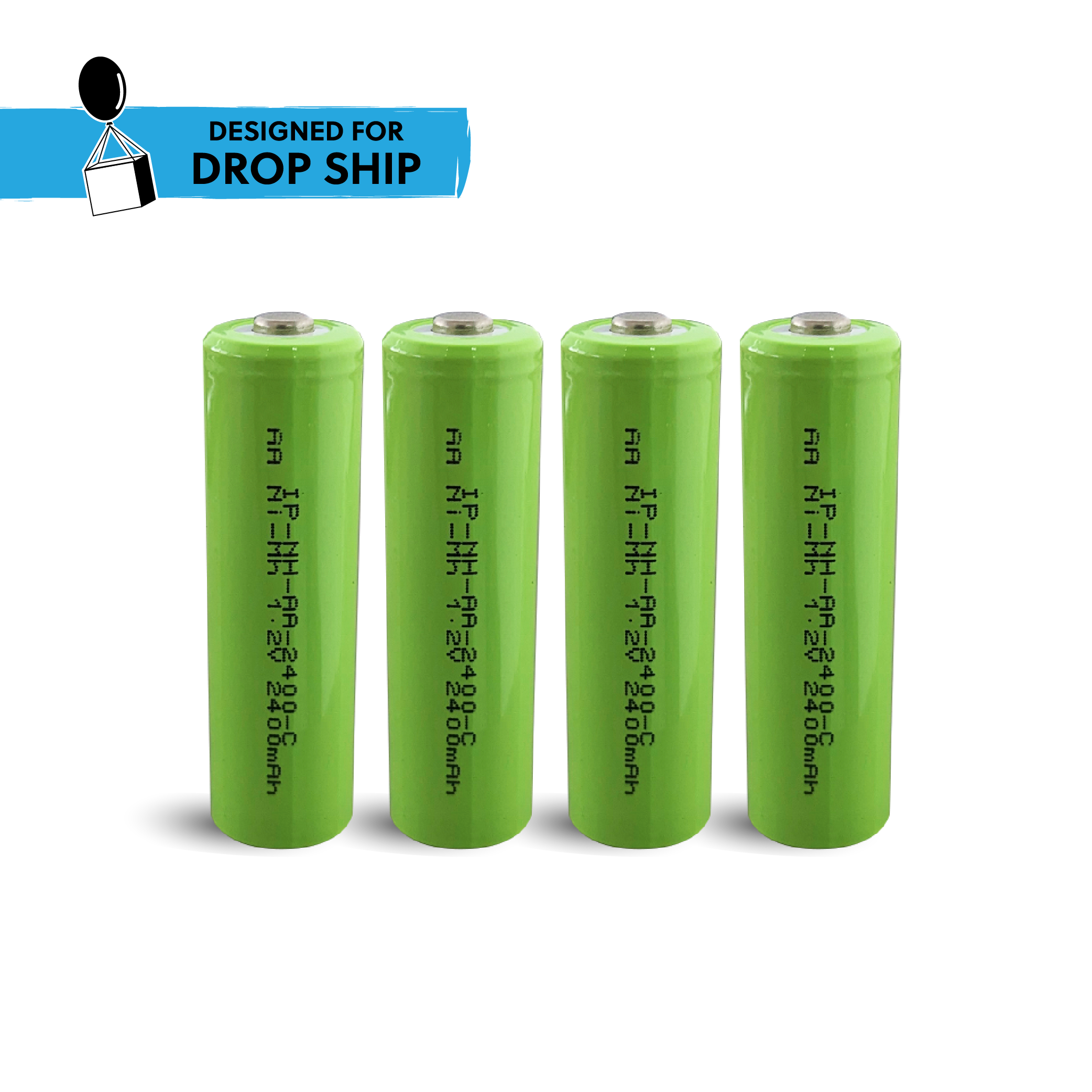 DROP SHIP: IP Power AA Ni-Mh 1.2V 2400mAh Rechargeable Consumer Top Battery