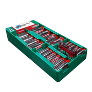 FILLED Battery Organizer With 22 Alkaline Batteries & Battery Tester