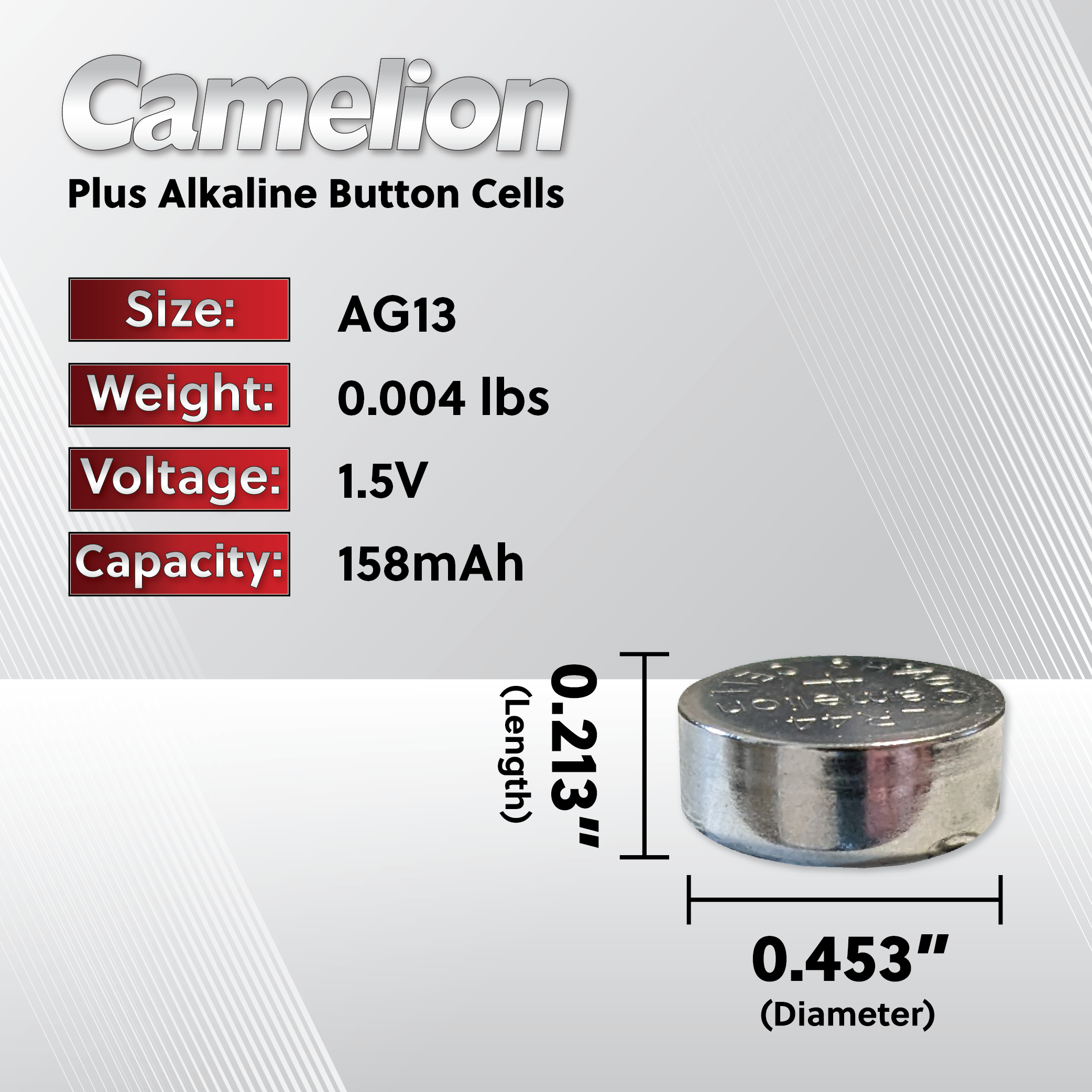 DROP SHIP: Camelion AG13 Alkaline Button Cell 20 Pack (2 x 10Pc Packs)