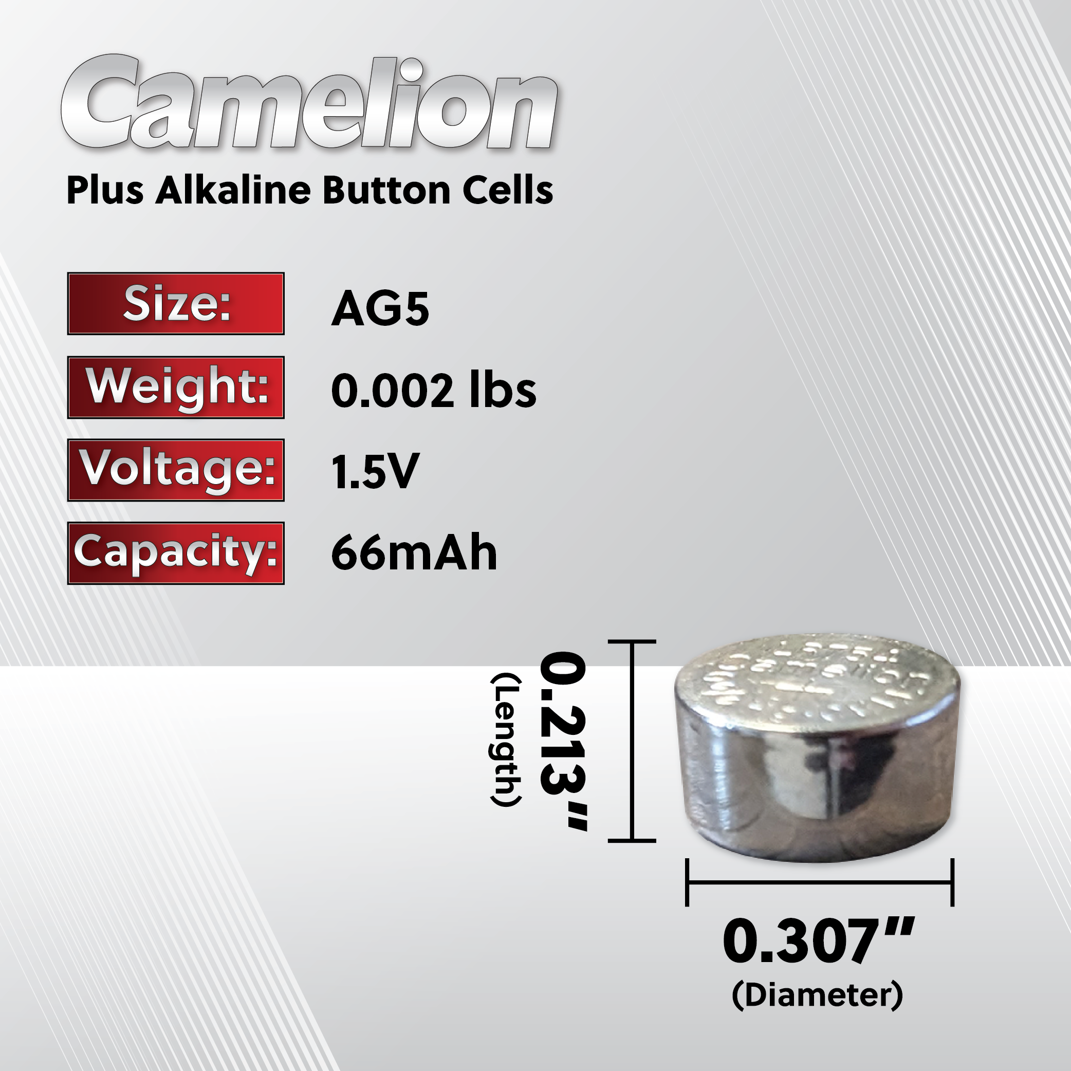 DROP SHIP: Camelion AG5 Alkaline Button Cell 20 Pack (2 x 10Pc Packs)