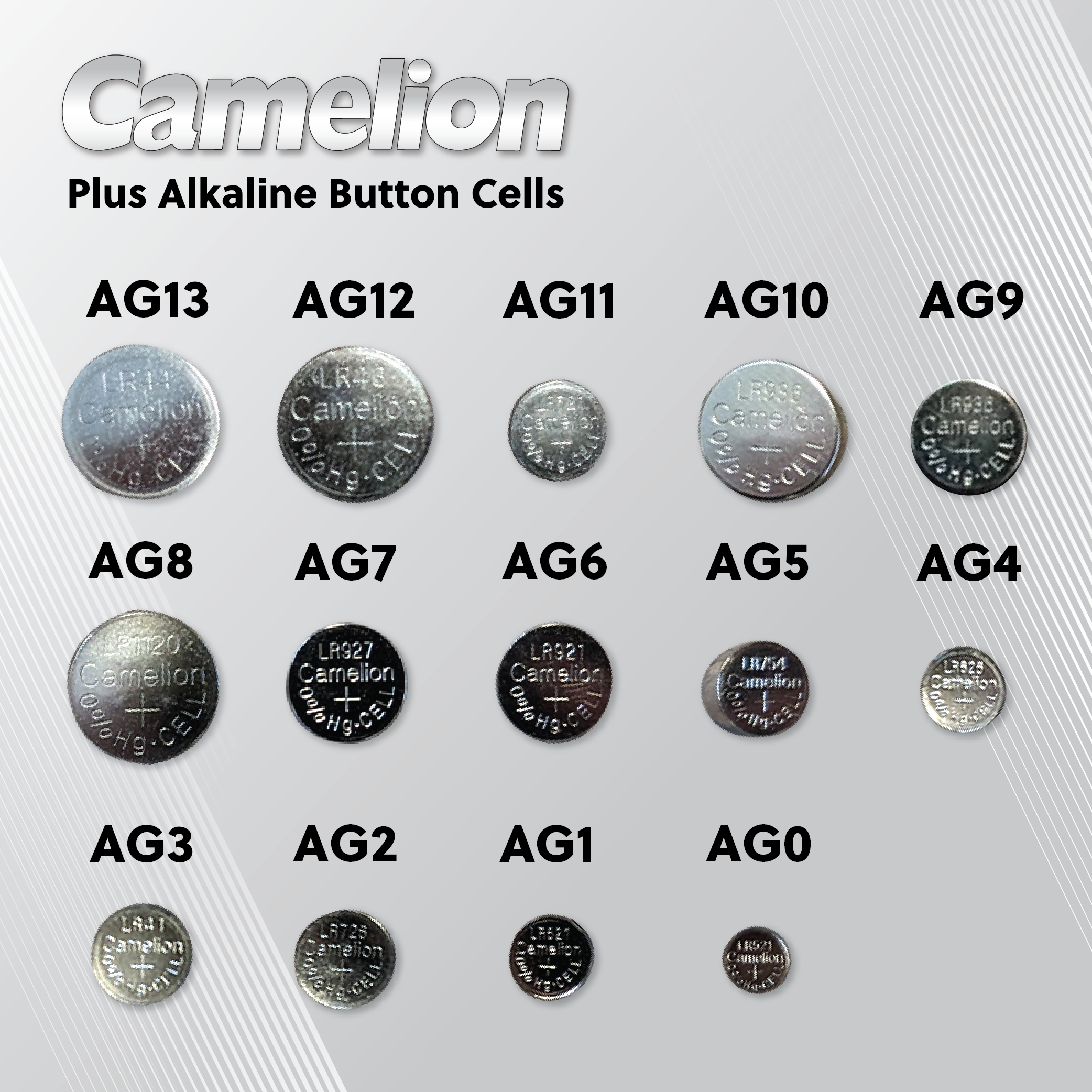 Camelion AG10 / 389 / LR1130 1.5V Alkaline Button Cell Battery (Two Packaging Options)
