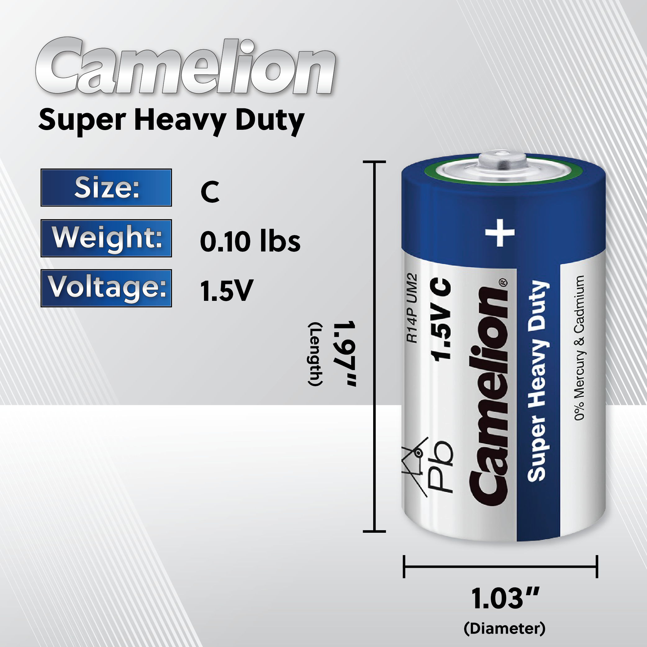 Camelion C Super Heavy Duty Batteries Blister 4Pk
