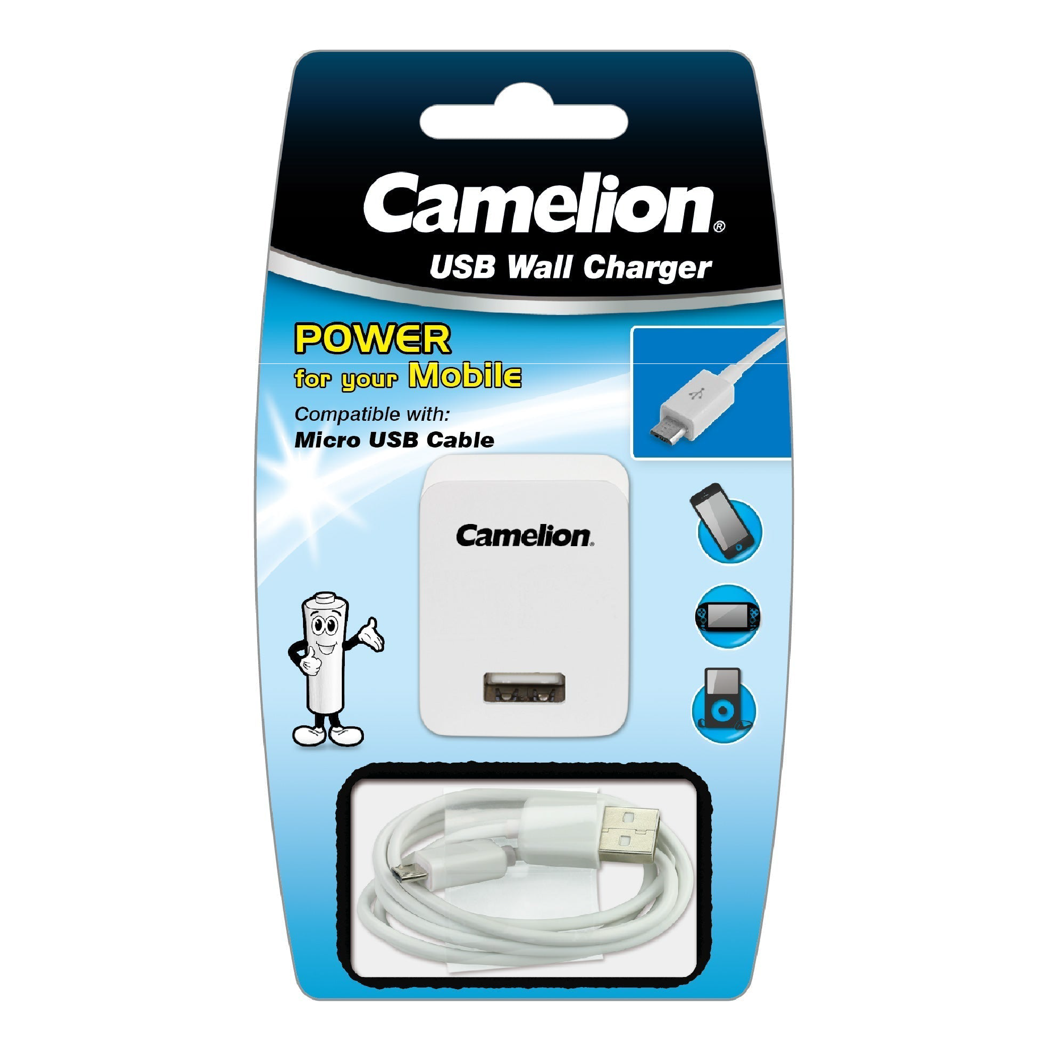 Camelion Micro USB  Cable With Wall Plug