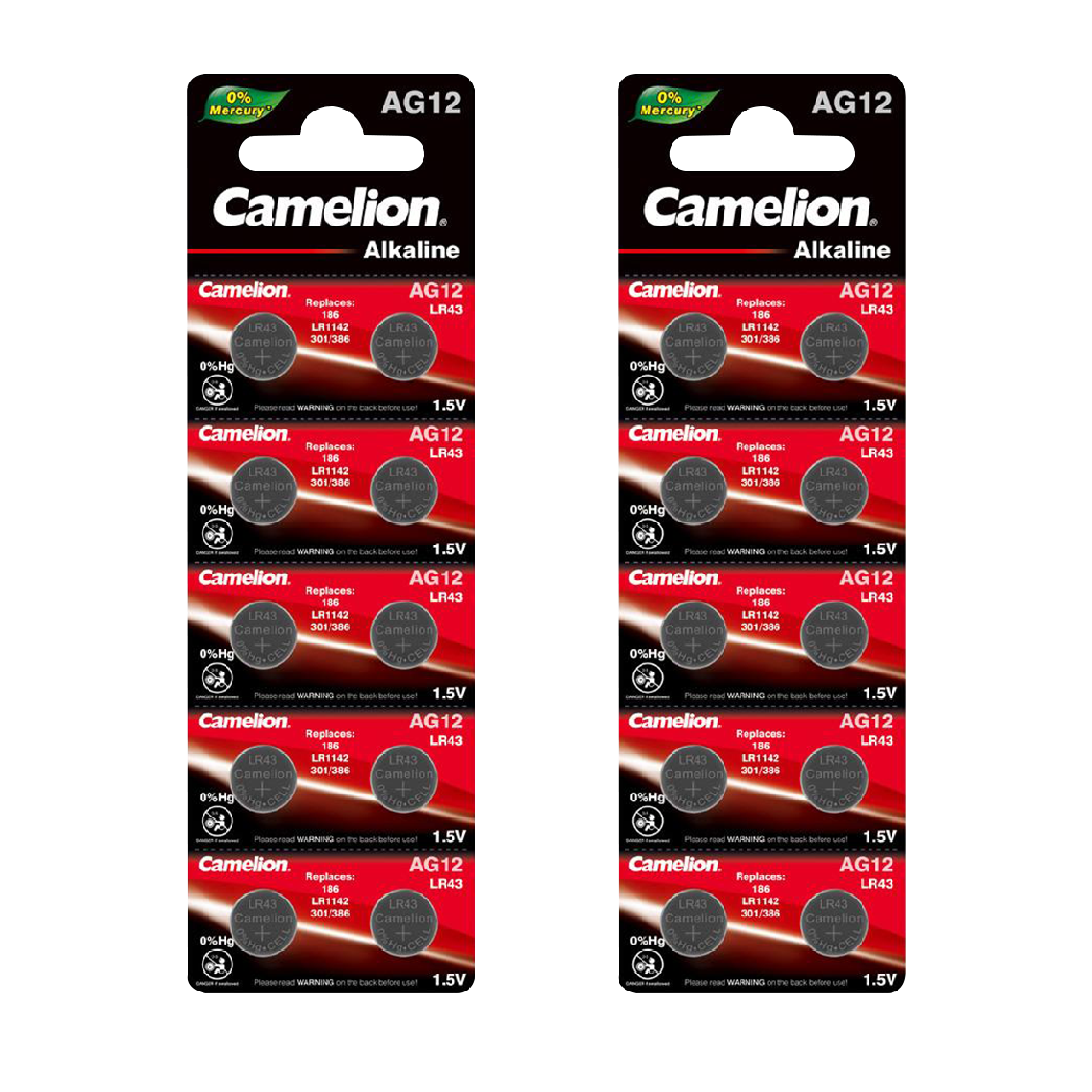 DROP SHIP: Camelion AG12 Alkaline Button Cell 20 Pack (2 x 10Pc Packs)