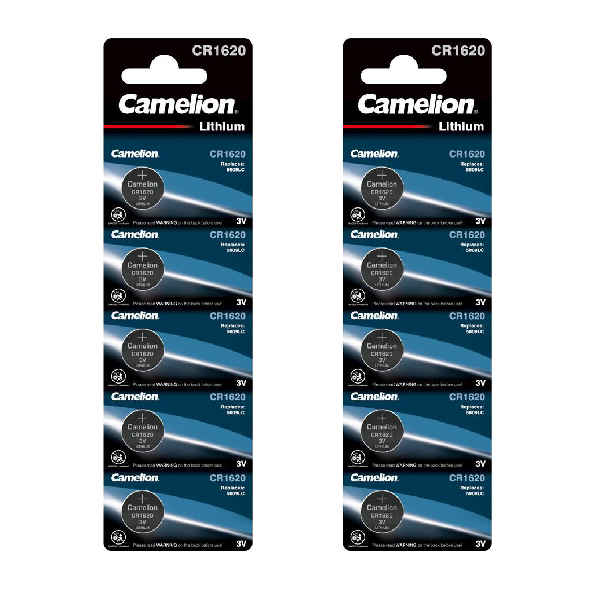 DROP SHIP: Camelion CR1620 Lithium Primary Coin Cell 10 Pack (2 x 5Pc Packs) - Non Rechargeable