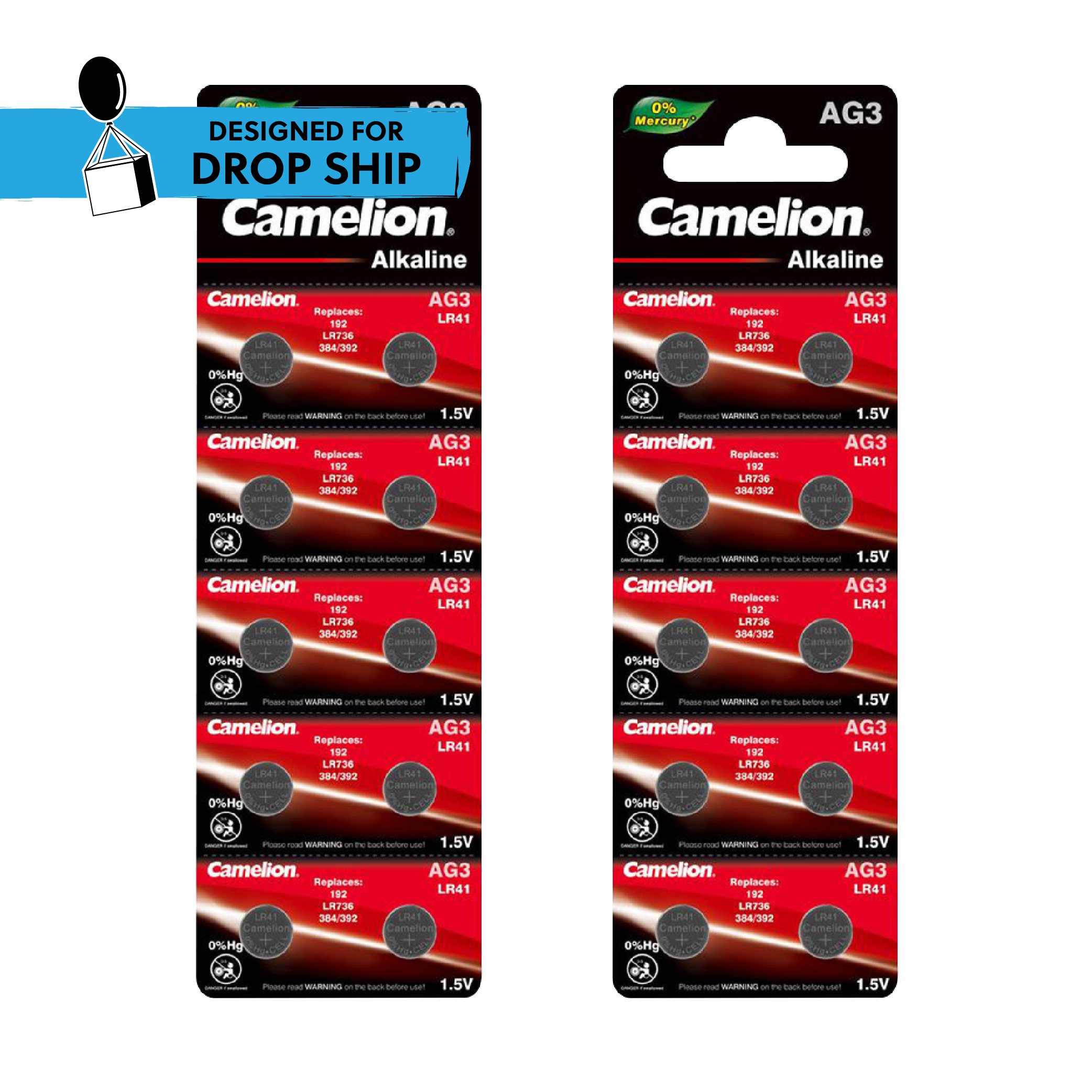 DROP SHIP: Camelion AG3 Alkaline Button Cell 20 Pack (2 x 10Pc Packs)