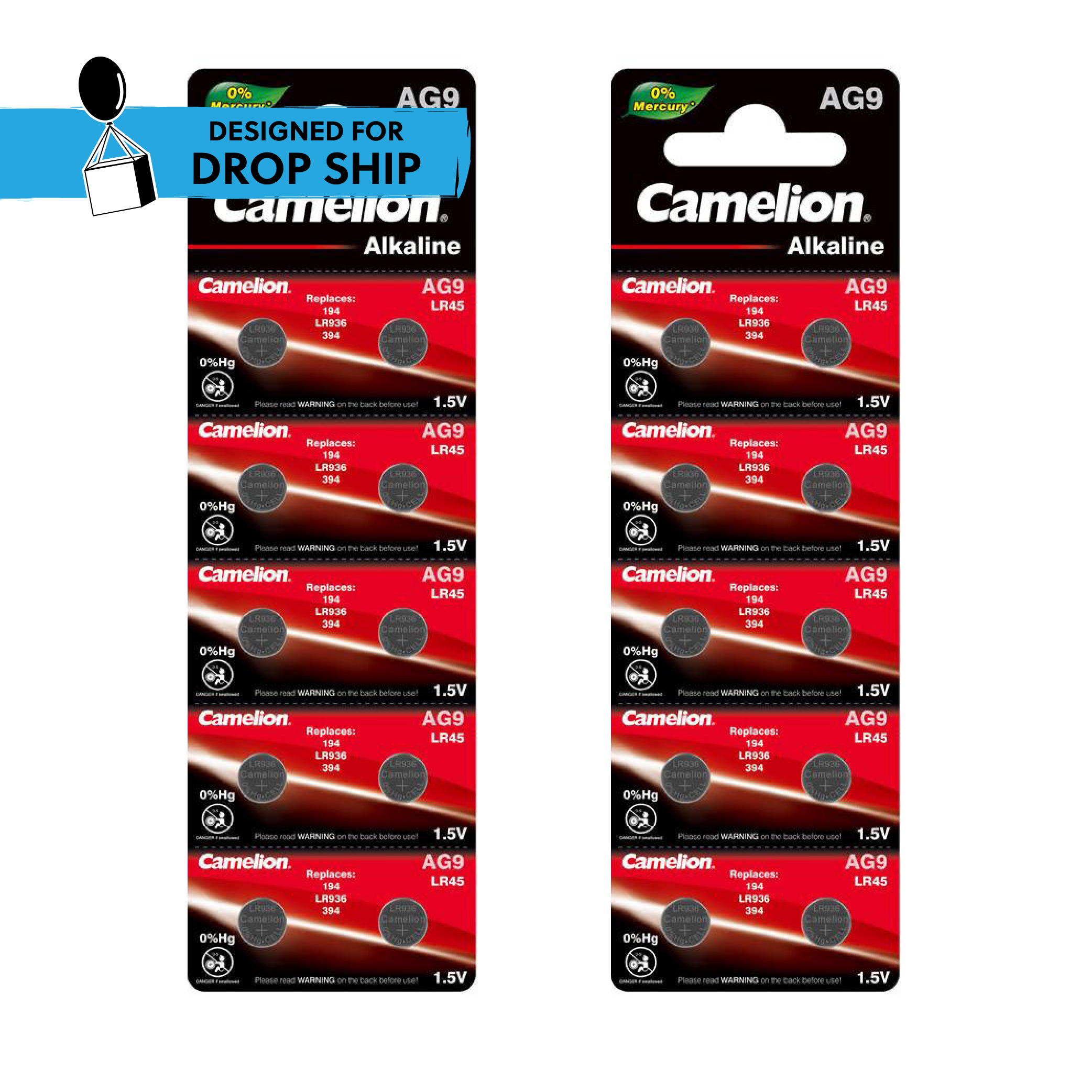 DROP SHIP: Camelion AG9 Alkaline Button Cell 20 Pack (2 x 10Pc Packs)