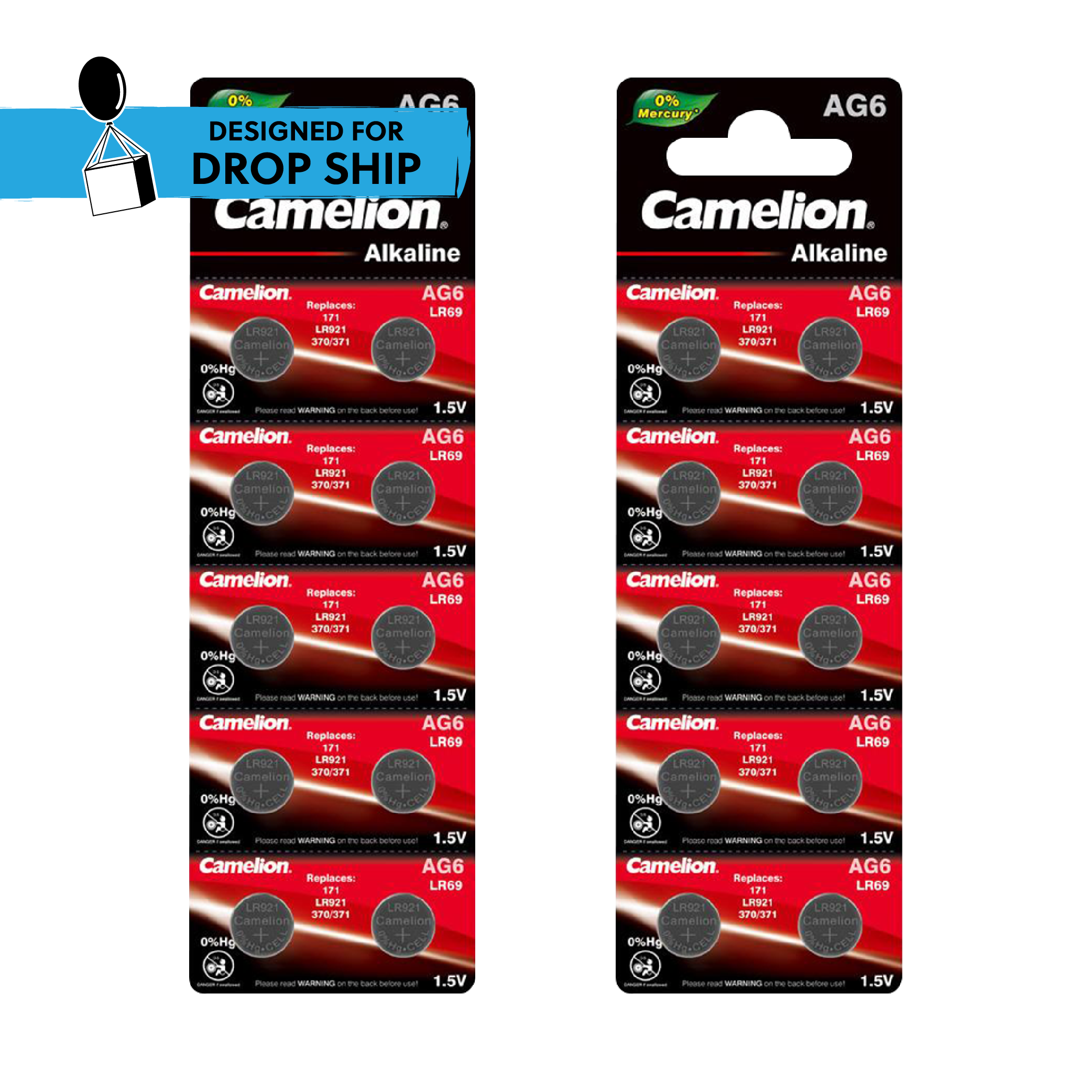 DROP SHIP: Camelion AG6 Alkaline Button Cell 20 Pack (2 x 10Pc Packs)