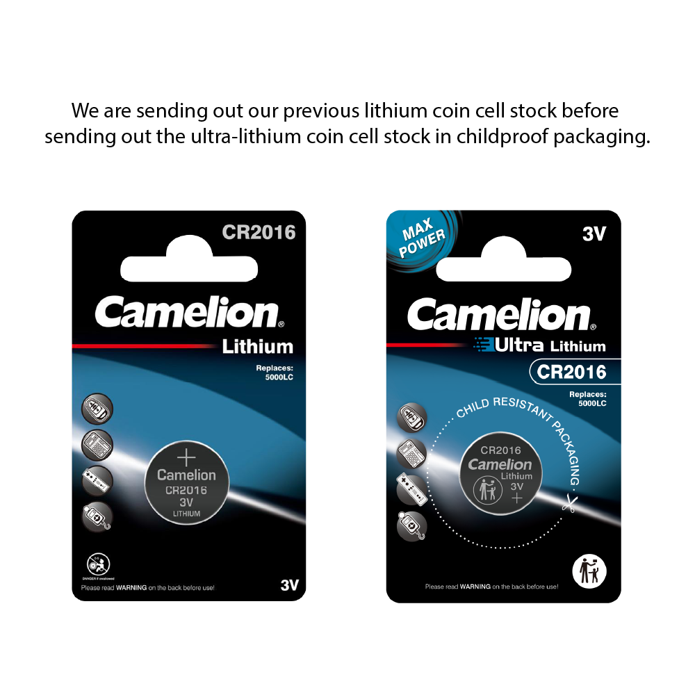 Camelion CR1216 3V Lithium Primary Coin Cell Battery - Non Rechargeable