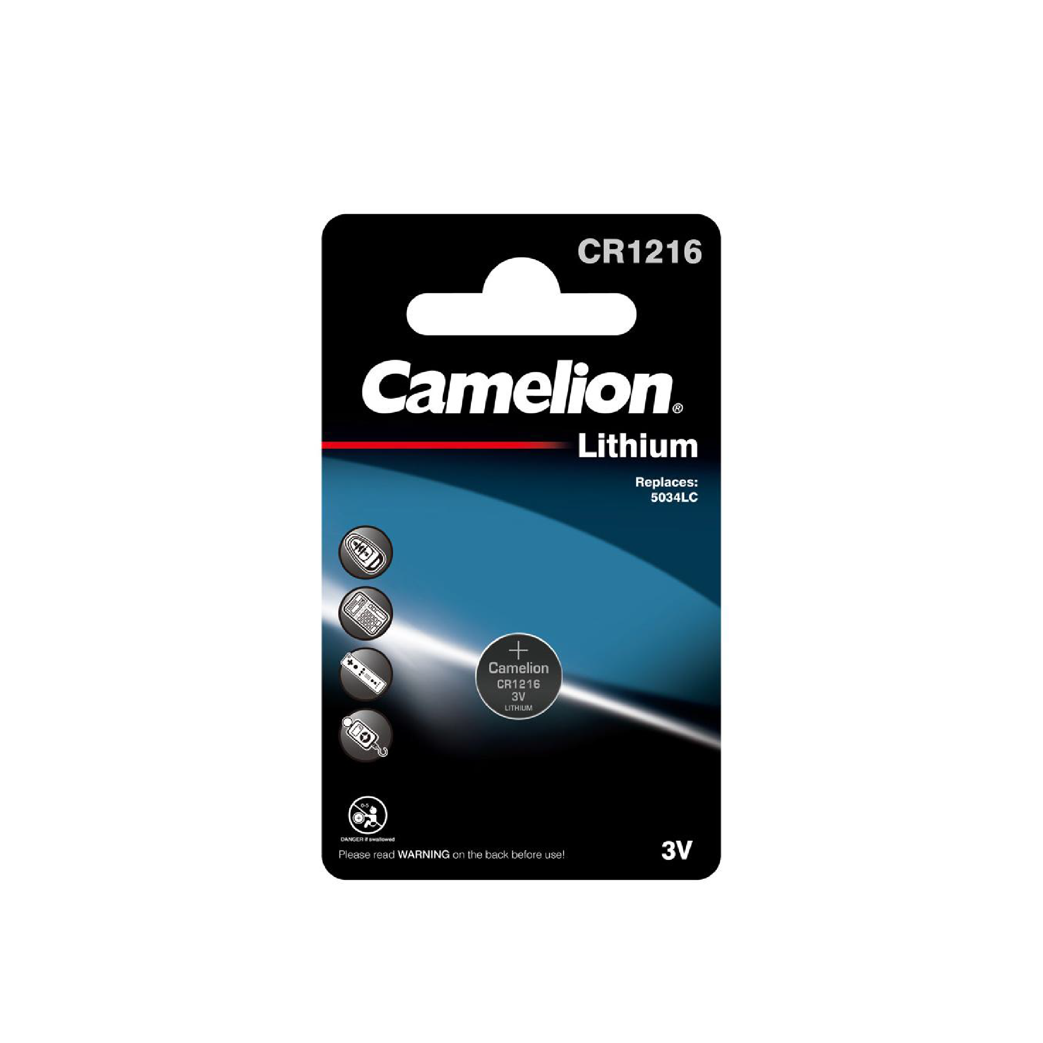 Camelion CR1216 3V Lithium Primary Coin Cell Battery - Non Rechargeable