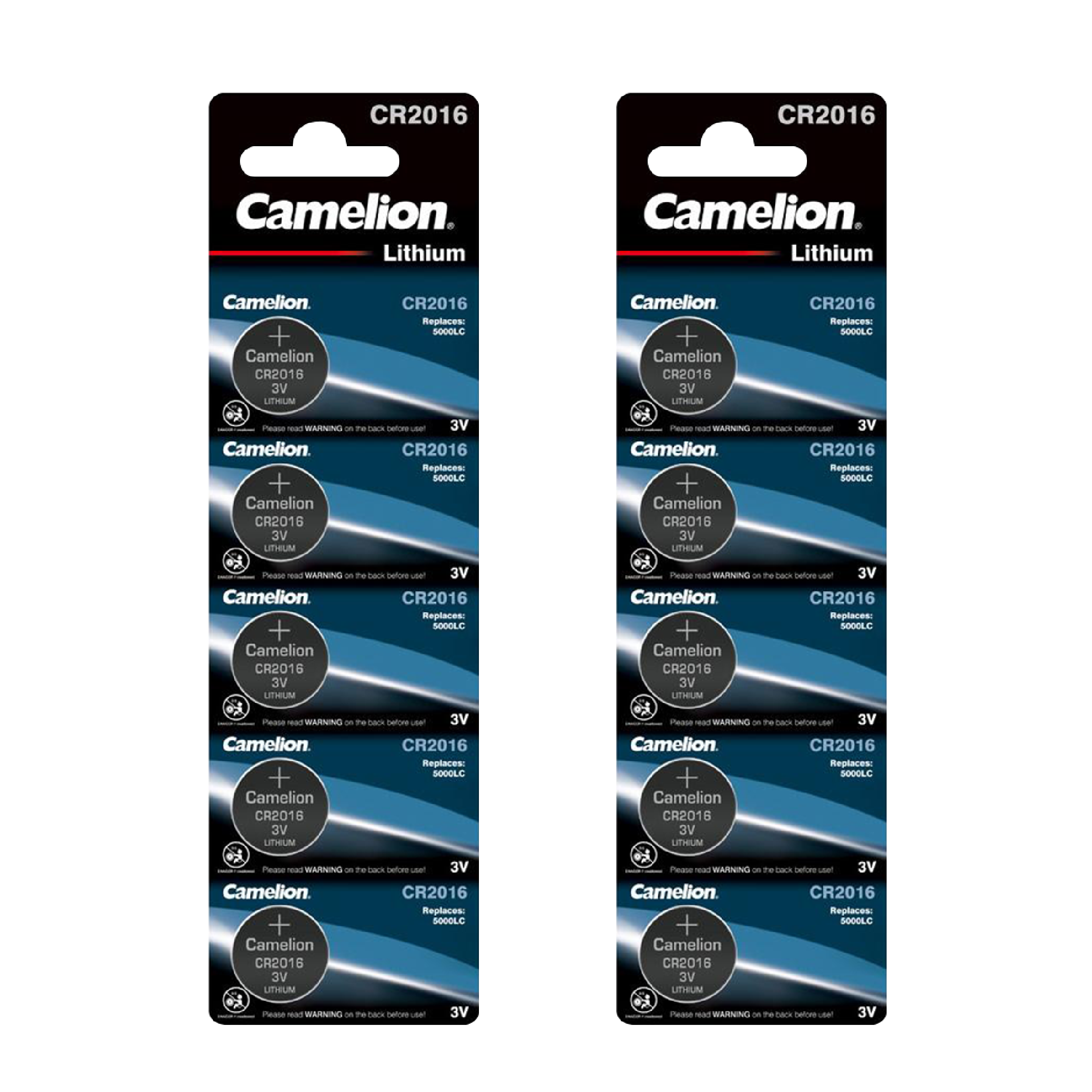DROP SHIP: Camelion CR2016 Lithium Primary Coin Cell 10 Pack (2 x 5pc Packs) - Non Rechargeable