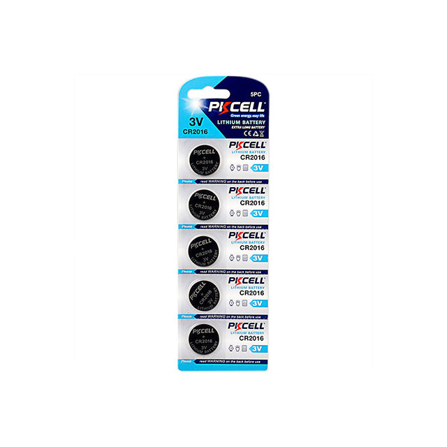 PK Cell CR2016 3V Lithium Primary Coin Cell Battery Blister 5Pk - Non Rechargeable
