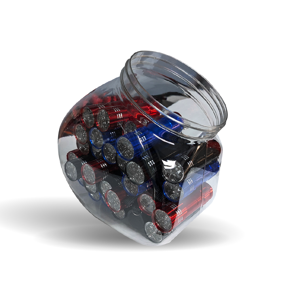 9 LED Super Bright Flashlight - Fishbowl Of 30 - Batteries Included